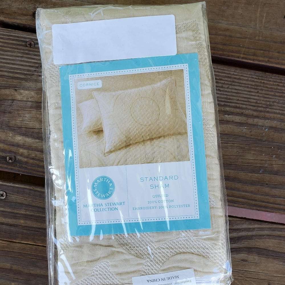 Martha Stewart Standard Ivory Quilted Sham NEW